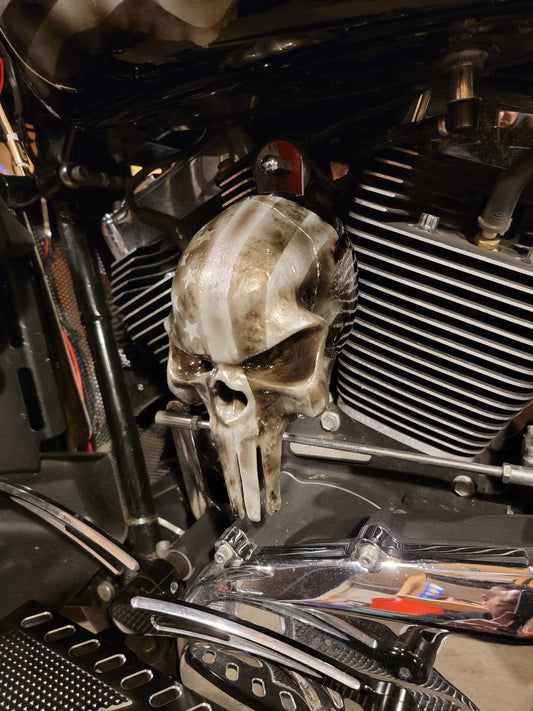 3D Punisher skull horn cover