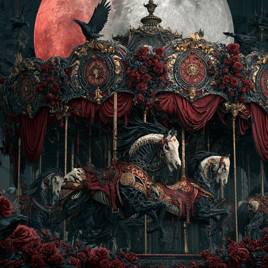 The Mad Queen’s Gallery Collection™ – Carousel of the Damned Collection (Set of 4 Gothic Fantasy Art Prints)