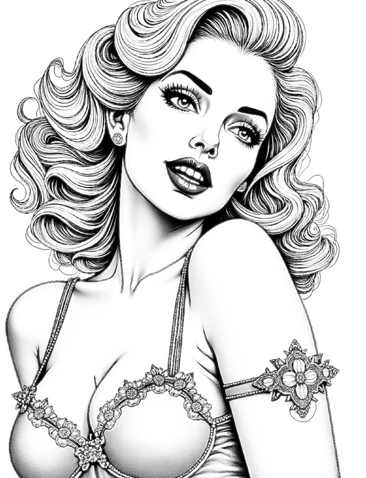 Vintage Pin Up Coloring Book: Sweethearts & Sass