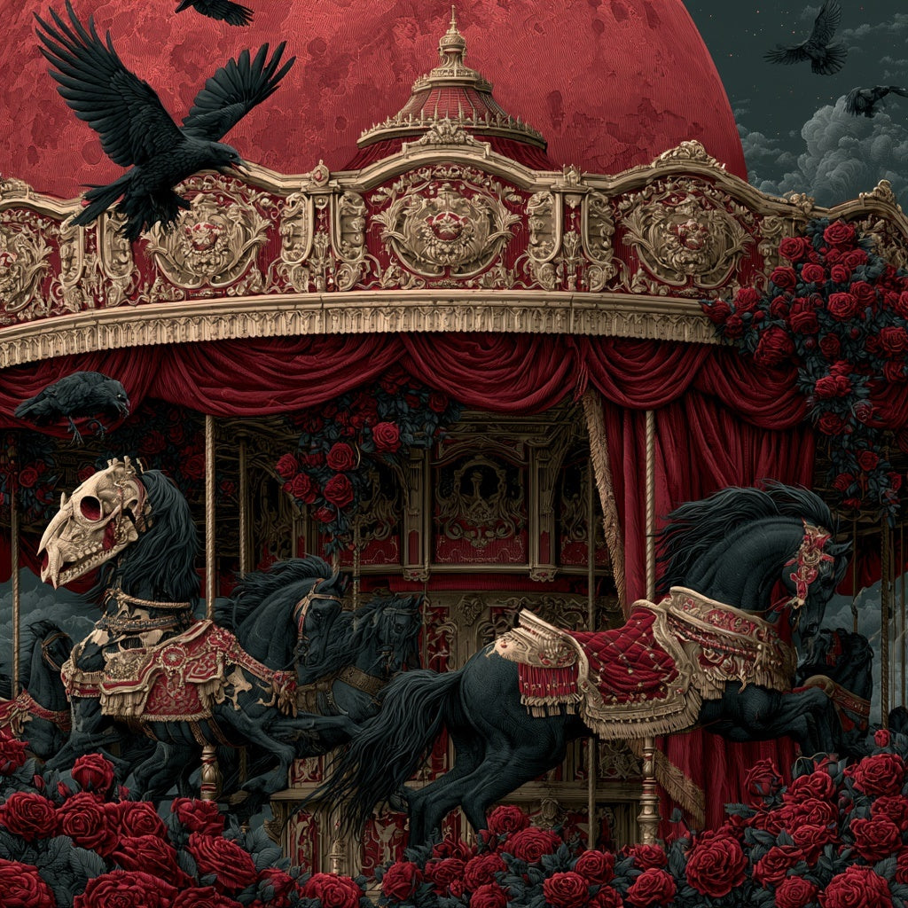 The Mad Queen’s Gallery Collection™ – Carousel of the Damned Collection (Set of 4 Gothic Fantasy Art Prints)