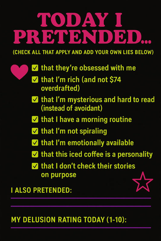 Delulu Diary: Funny Manifestation Journal - Main Character PDF (Digital Download)