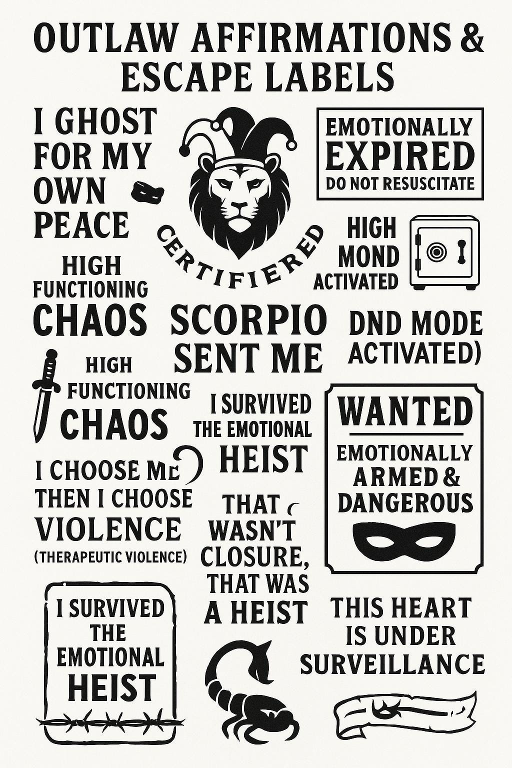 Emotional Escape Planner: Funny Self-Help Journal (PDF Printable)
