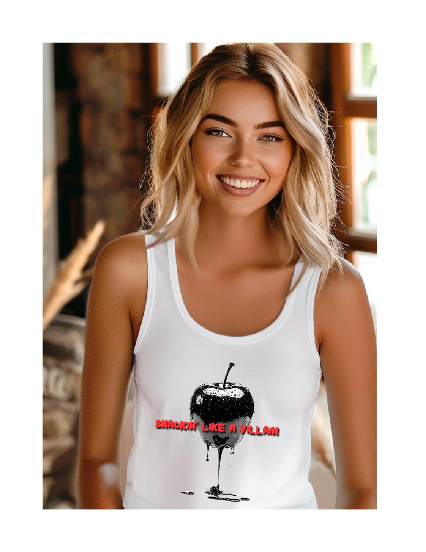 Disney-inspired Villain Tank Top Womens Evil Queen Poison Apple Shirt | Snackin Like a Villain Graphic Tee | Fairytale Goth Princess Top
