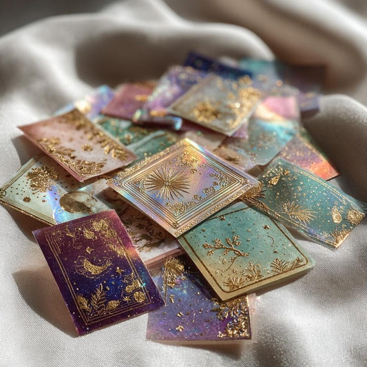 Celestial Scrapbook Paper Mystery Pack | Curated Holographic & Pastel Collage Kit