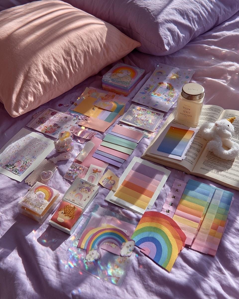 Unicorn Stationery Curated Gift Pack | Kawaii Pastel Rainbow Bundle