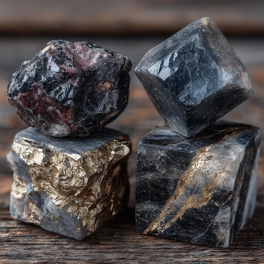 Protection Witch Kit Banishing Ritual with Obsidian, Labradorite & Pyrite