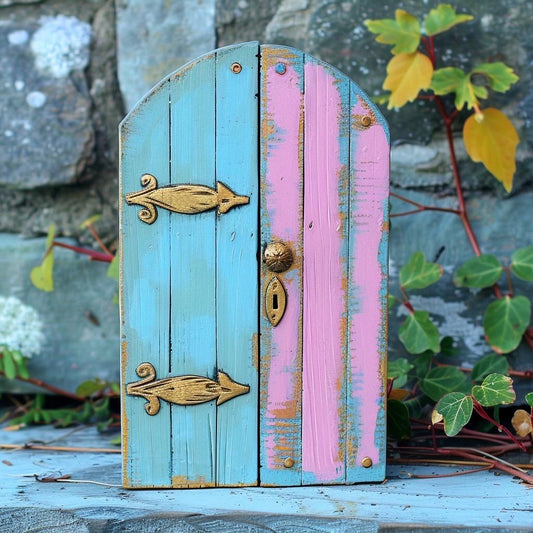 Fairy Garden Mystery Box with Handmade Fairy Door Deluxe Fae Forest Curiosity Kit, Cottagecore Gift Box, Mini Mushrooms & Fairy Dust