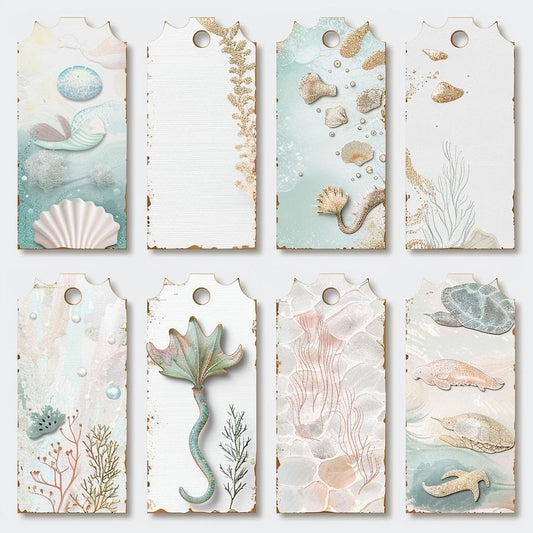 Mermaid Mystery Paper Pack | Whimsical Mermaidcore Scrapbook Paper | Luxury Ocean Junk Journal Pages | Under the Sea Craft Supplies