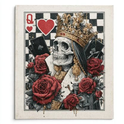 The Mad Queen’s Gallery Collection™ – Queen of Hearts Skeleton Collection (Set of 4 Gothic Fantasy Art Prints)