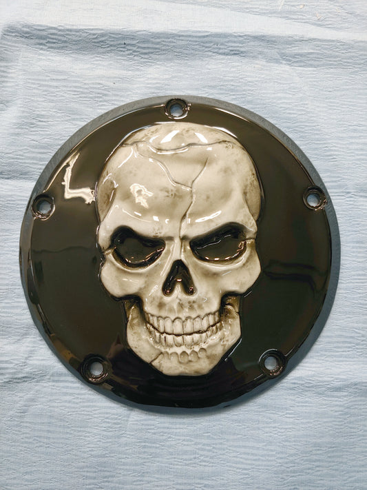 3D Skull Harley derby cover