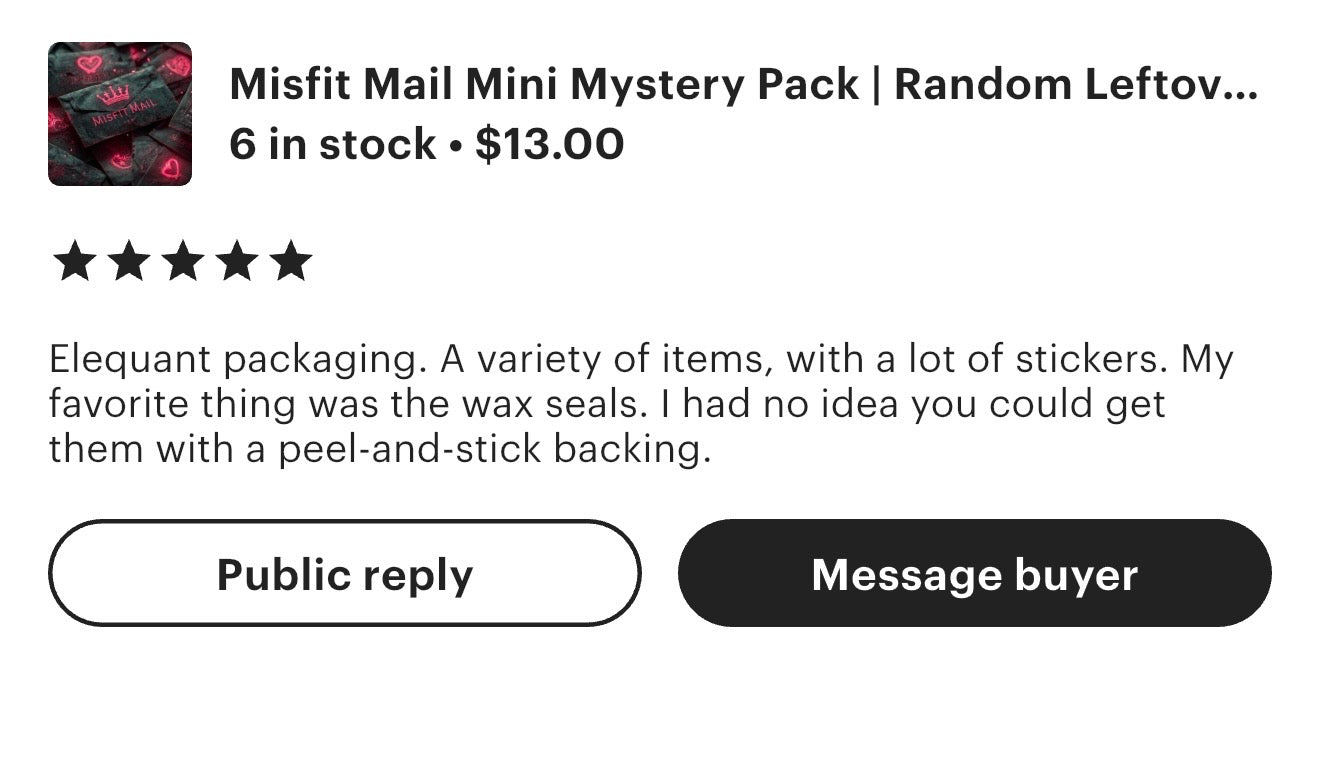 Misfit Mail Mini Mystery Pack | Random Leftover Stickers, Tags & Stationery Bits | Cheap Mystery Happy Mail Gift | Pen Pal Surprise