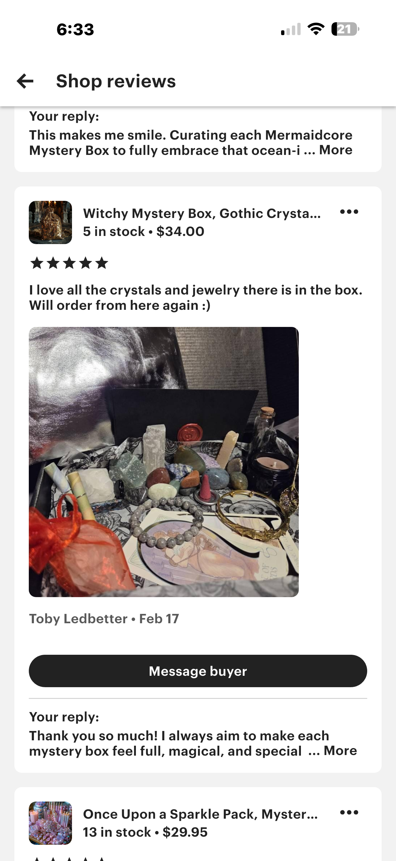 Witchy Mystery Box: Gothic Crystals, Charms, Stickers & Spells