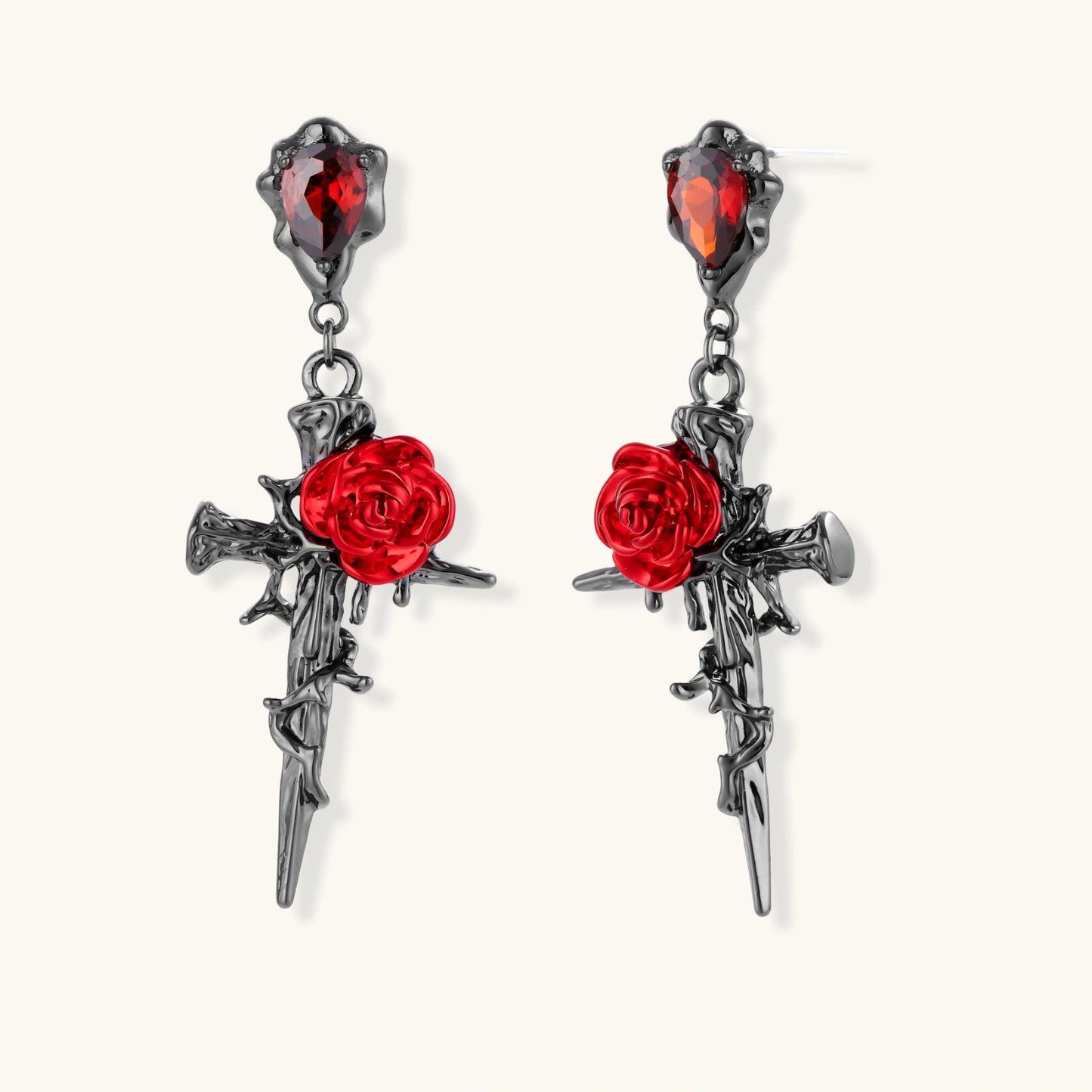 Thorn Rose Dagger Earrings by Her Royal Madness