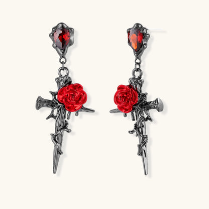Thorn Rose Dagger Earrings by Her Royal Madness