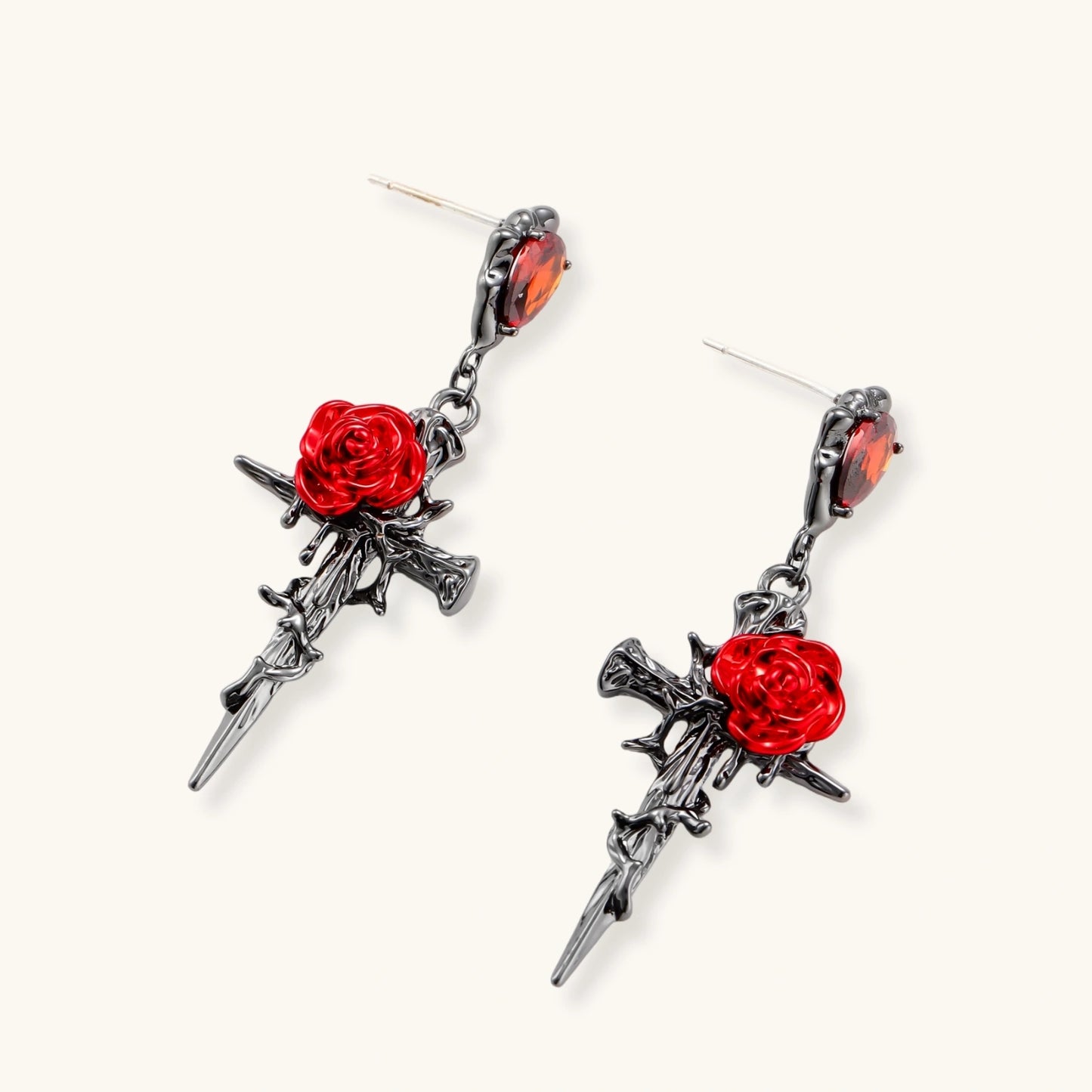 Thorn Rose Dagger Earrings by Her Royal Madness