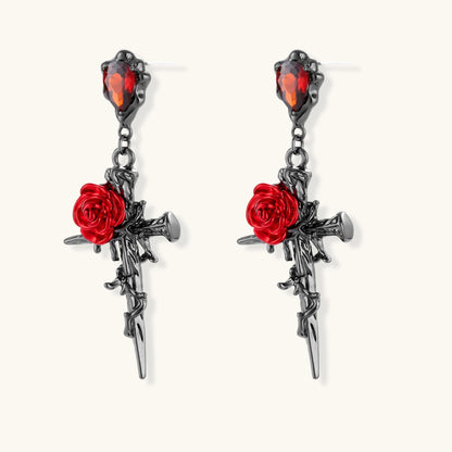 Thorn Rose Dagger Earrings by Her Royal Madness