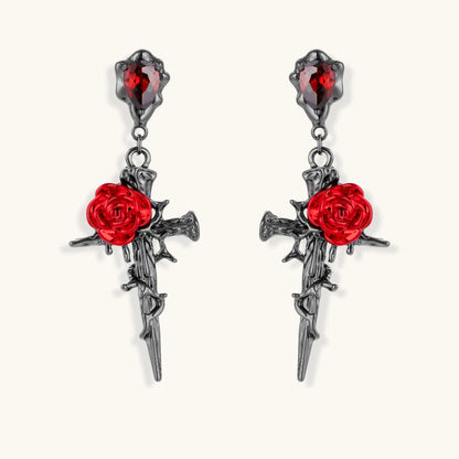 Thorn Rose Dagger Earrings by Her Royal Madness