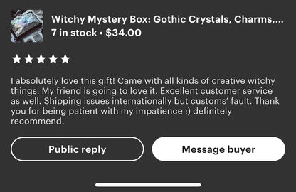 Witchy Mystery Box: Gothic Crystals, Charms, Stickers & Spells