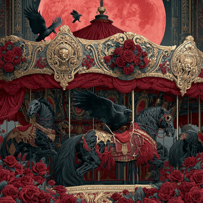 The Mad Queen’s Gallery Collection™ – Carousel of the Damned  Collection (Set of 4 Gothic Fantasy Art Prints)