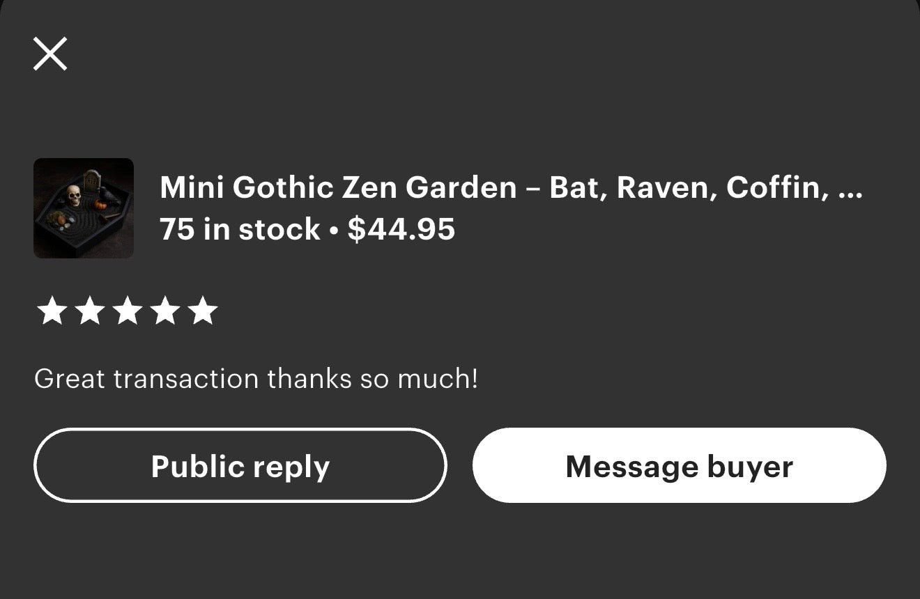 Mini Gothic Zen Garden  Bat, Raven, Coffin, Hexagon Tray Options  Witchy Desk Décor, Dark Academia Stress Relief Kit, HRM Edition