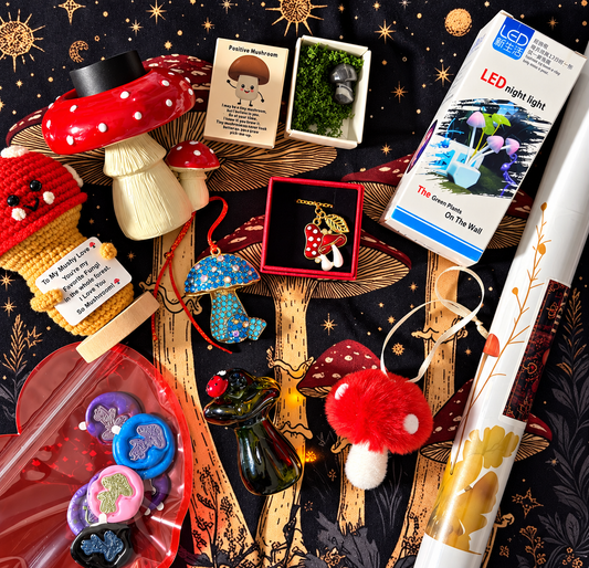 Enchanted Mushroom Curated Gift Box | Cottagecore Gifts, Mushroom Jewelry, Stickers & Stationery