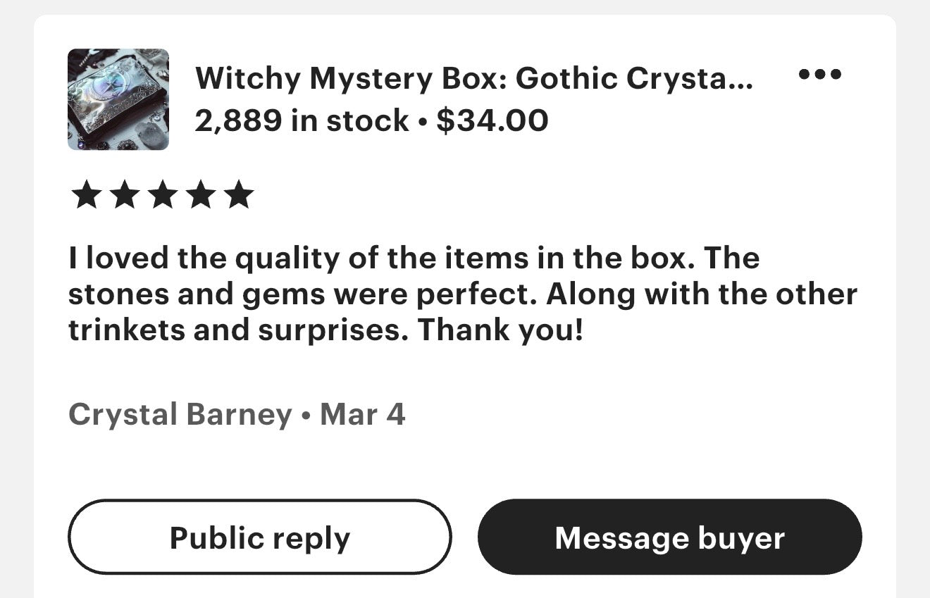 Witchy Mystery Box: Gothic Crystals, Charms, Stickers & Spells