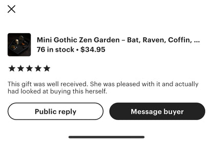 Mini Gothic Zen Garden  Bat, Raven, Coffin, Hexagon Tray Options  Witchy Desk Décor, Dark Academia Stress Relief Kit, HRM Edition