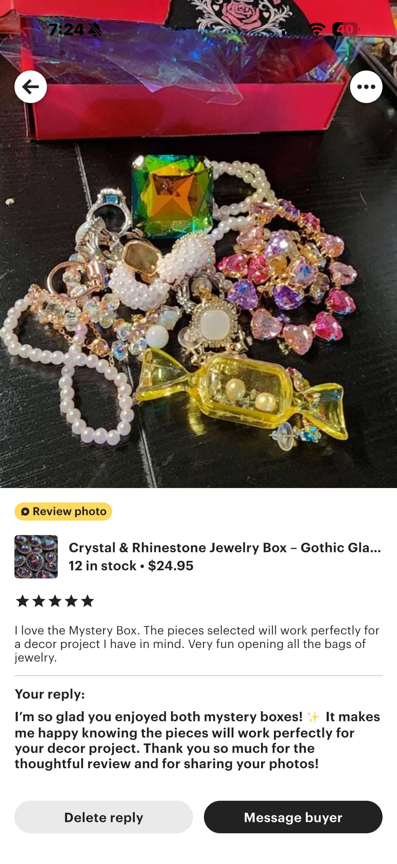 Crystal & Rhinestone Jewelry Box  Gothic Glam, Witchy Sparkle, Curated Chaos Surprise