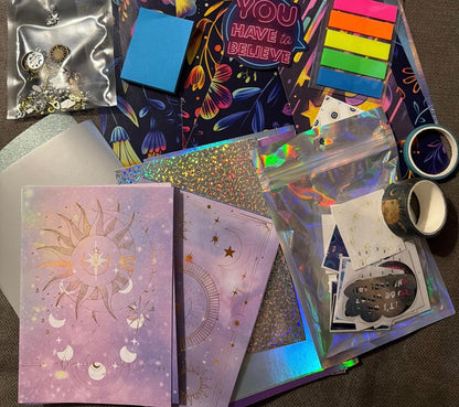 Celestial Scrapbook Paper Mystery Pack | Curated Holographic & Pastel Collage Kit