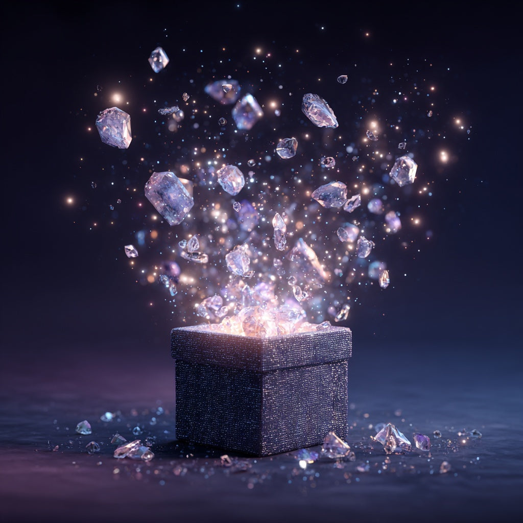 Queen’s Glow-Up Kit: Crystals, Fire and Sparkle, Crystal Gift Box Set, Self Care Kit for Women, Candle Jewelry Bundle, Healing Crystals Box