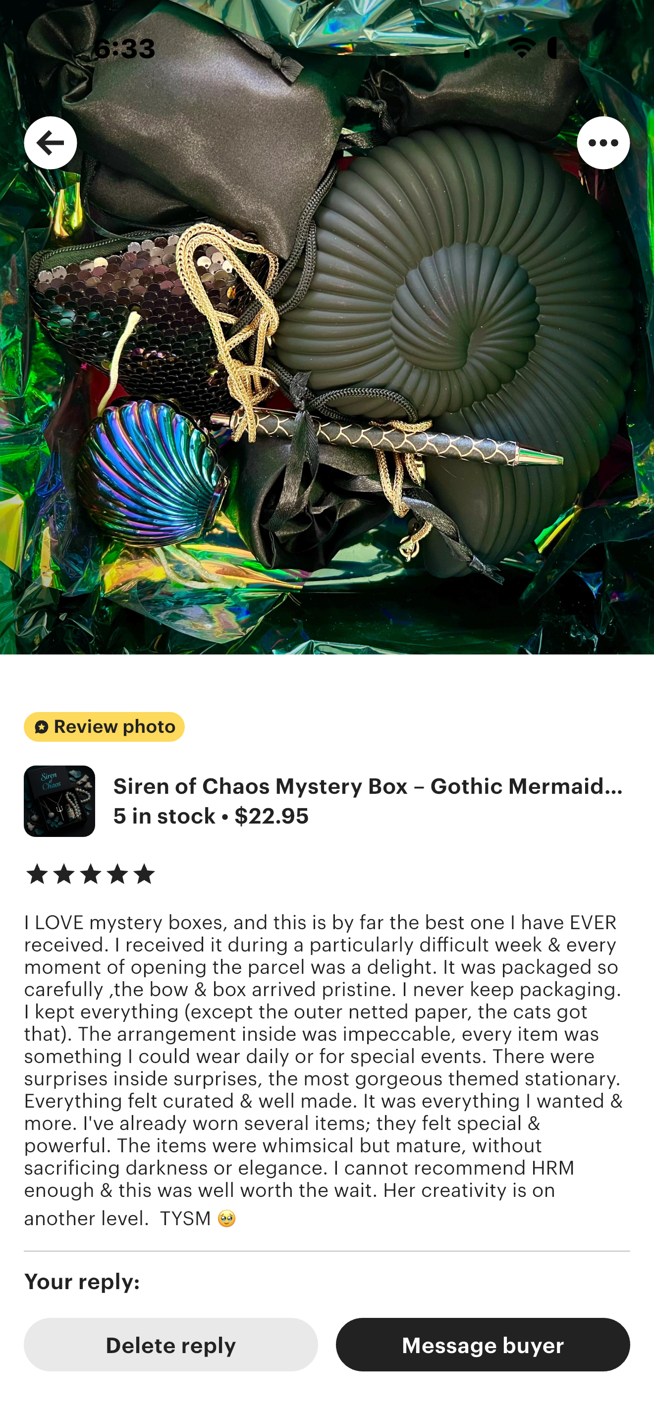 Siren of Chaos Mystery Box | Dark Mermaidcore & Ocean Aesthetic Geschenkset | Gothic Siren Accessoires, schimmernde Perlen, Sea Witch Vibe