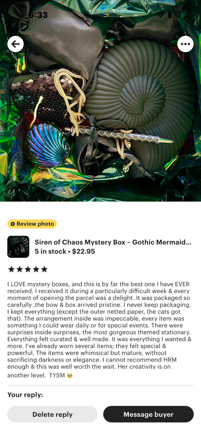 Siren of Chaos Mystery Box | Dark Mermaidcore & Ocean Aesthetic Geschenkset | Gothic Siren Accessoires, schimmernde Perlen, Sea Witch Vibe