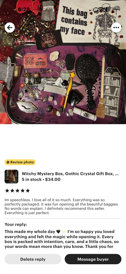 Witchy Mystery Box: Gothic Crystals, Charms, Stickers & Spells