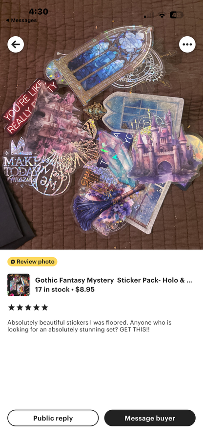 Gothic-Fantasy-Sticker-Paket: Holo- & Konturschnitt-Überraschungsbündel