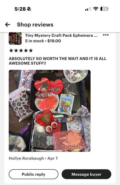 Tiny Mystery Craft Pack Ephemera Scraps & Paper/ Her Royal Leftovers/ Bits Journaling  Collage Supplies