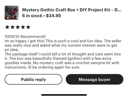 Mystery Gothic Craft Box + DIY Projektset Dunkle Künste Basteln, Hexen-Ephemera, Gothic DIY Kit, HRM Kuratierte Makabre Box