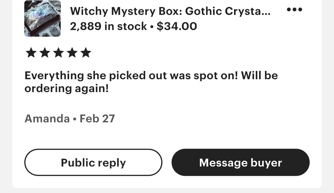 Witchy Mystery Box: Gothic Crystals, Charms, Stickers & Spells