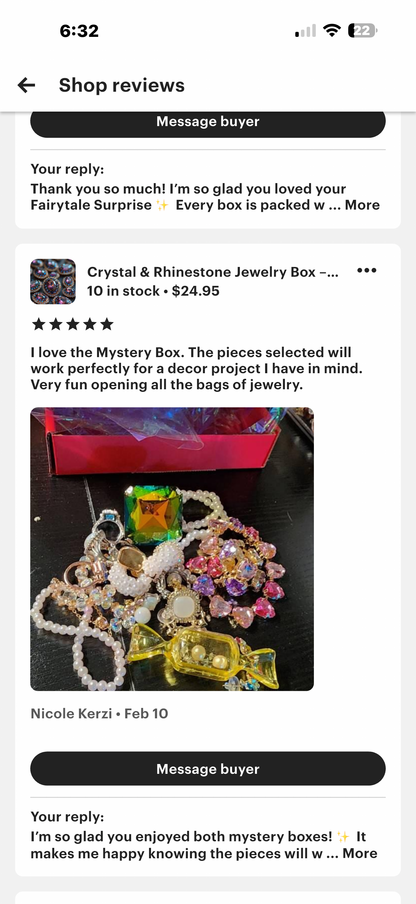 Crystal & Rhinestone Jewelry Box  Gothic Glam, Witchy Sparkle, Curated Chaos Surprise