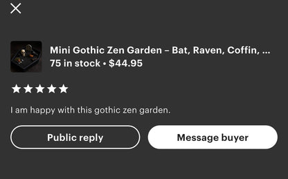 Mini Gothic Zen Garden  Bat, Raven, Coffin, Hexagon Tray Options  Witchy Desk Décor, Dark Academia Stress Relief Kit, HRM Edition