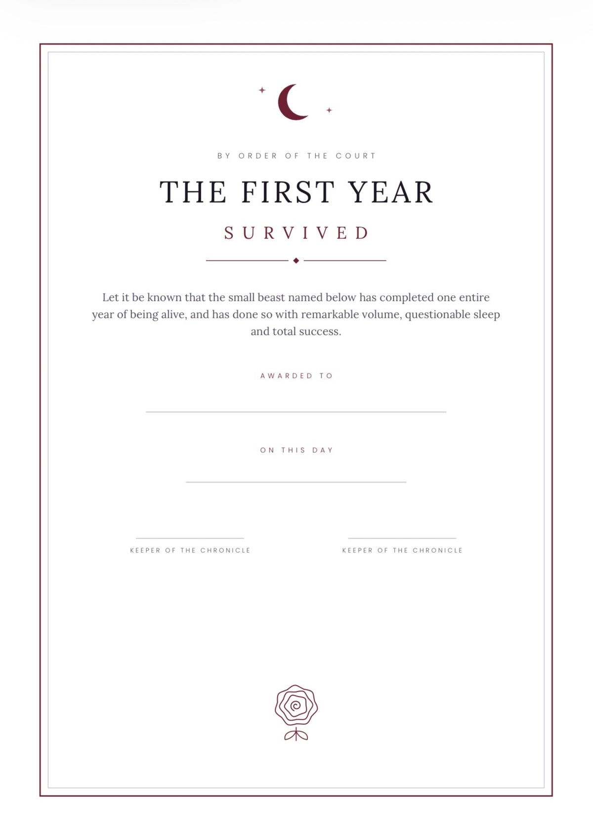 The Small Beast / Goth Baby Memory Book / Printable First Year Journal / 61 pages / Instant Download