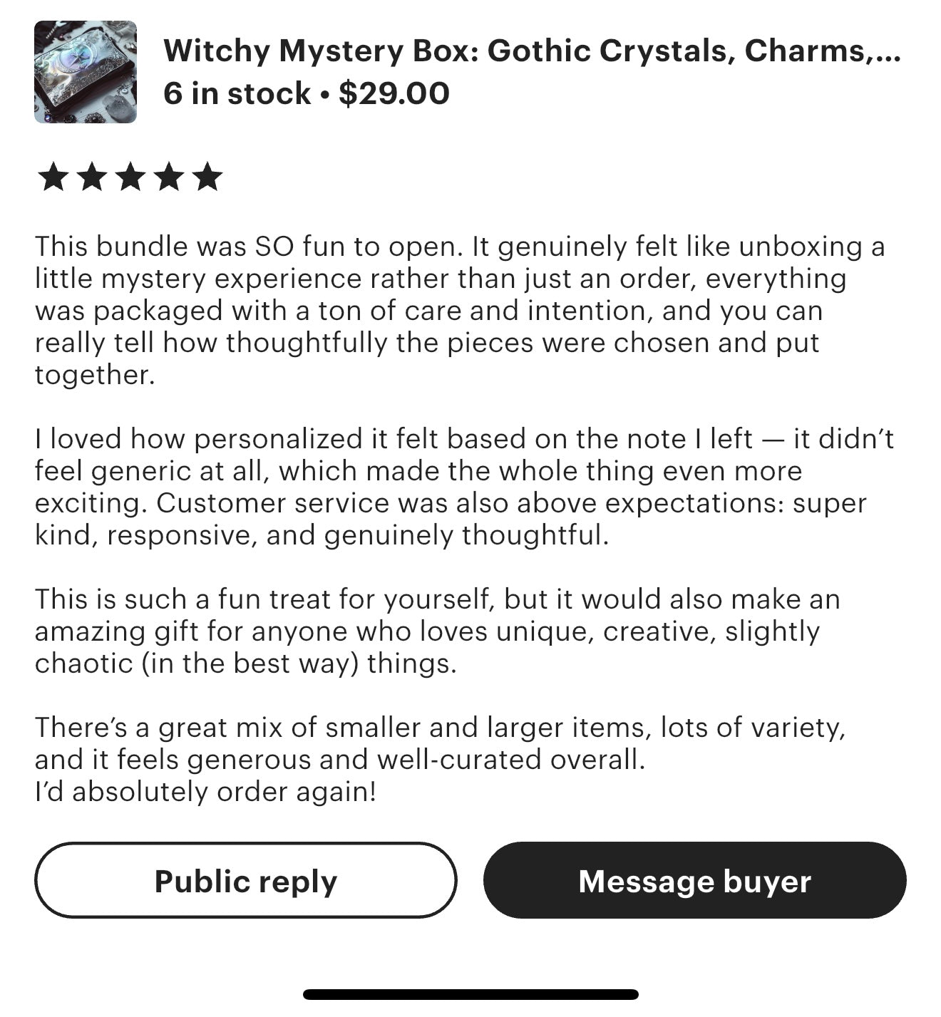 Witchy Mystery Box: Gothic Crystals, Charms, Stickers & Spells