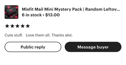 Misfit Mail Mini Mystery Pack | Random Leftover Stickers, Tags & Stationery Bits | Cheap Mystery Happy Mail Gift | Pen Pal Surprise