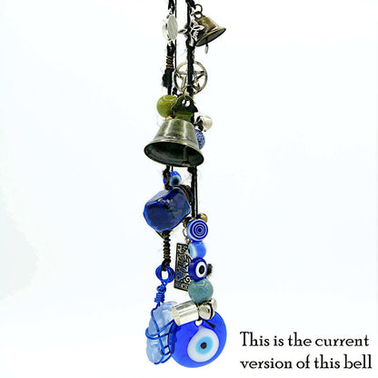 Witch's Bell: Glass Evil Eyes, Pentacle, Charms, Beads - Handcrafted