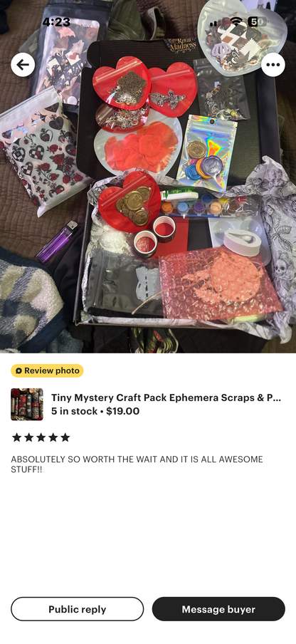 Tiny Mystery Craft Pack Ephemera Scraps & Paper/ Her Royal Leftovers/ Bits Journaling  Collage Supplies