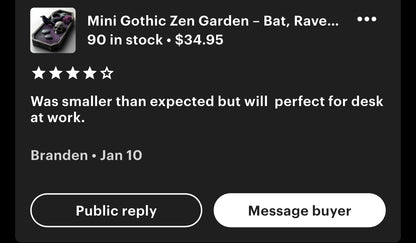 Mini Gothic Zen Garden  Bat, Raven, Coffin, Hexagon Tray Options  Witchy Desk Décor, Dark Academia Stress Relief Kit, HRM Edition