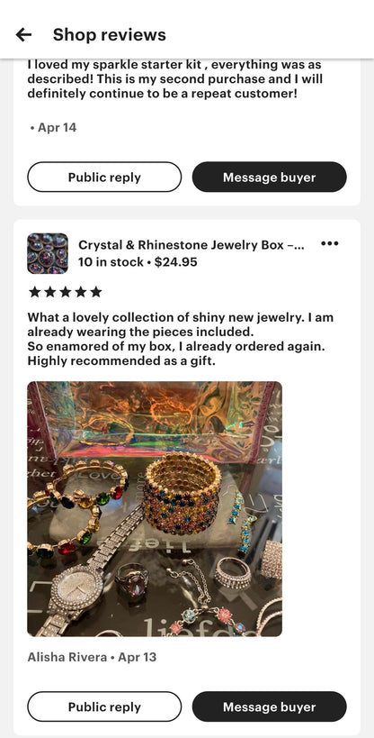 Crystal & Rhinestone Jewelry Box  Gothic Glam, Witchy Sparkle, Curated Chaos Surprise