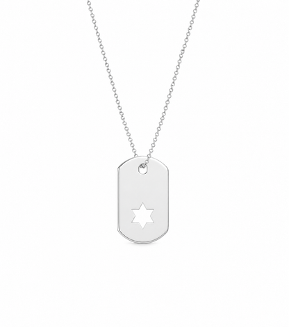 Star of David ID Tag Necklace