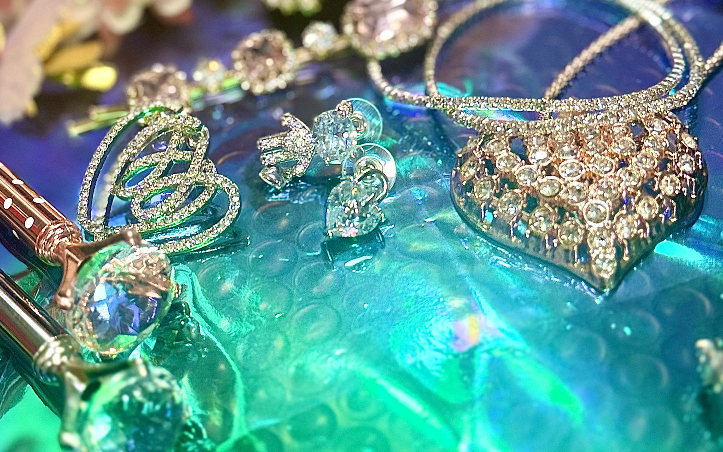Crystal & Rhinestone Jewelry Box  Gothic Glam, Witchy Sparkle, Curated Chaos Surprise