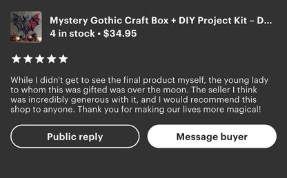 Mystery Gothic Craft Box + DIY Projektset Dunkle Künste Basteln, Hexen-Ephemera, Gothic DIY Kit, HRM Kuratierte Makabre Box