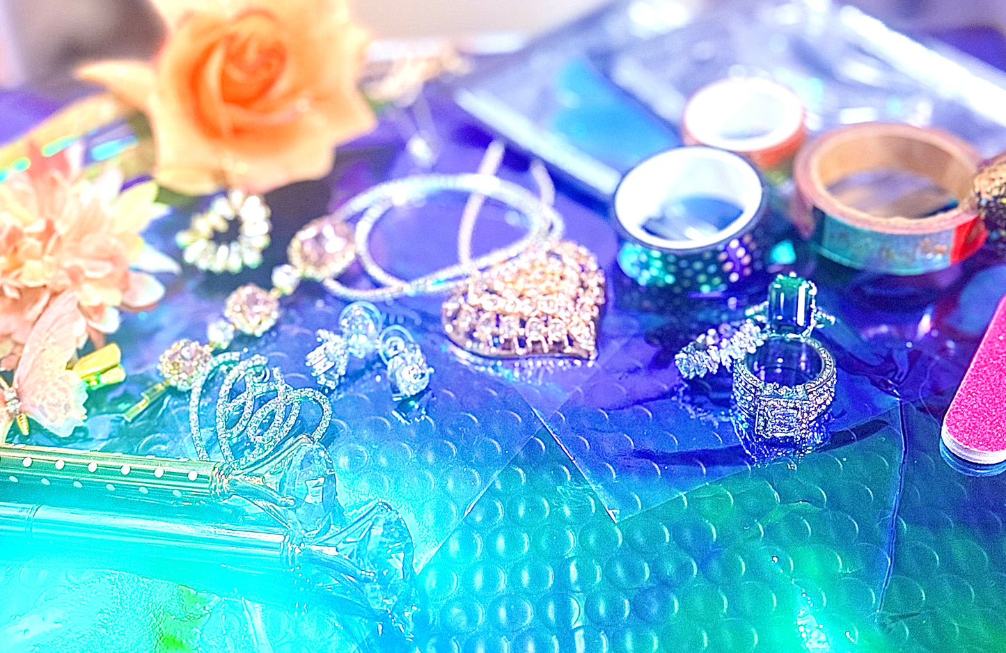 Crystal & Rhinestone Jewelry Box  Gothic Glam, Witchy Sparkle, Curated Chaos Surprise